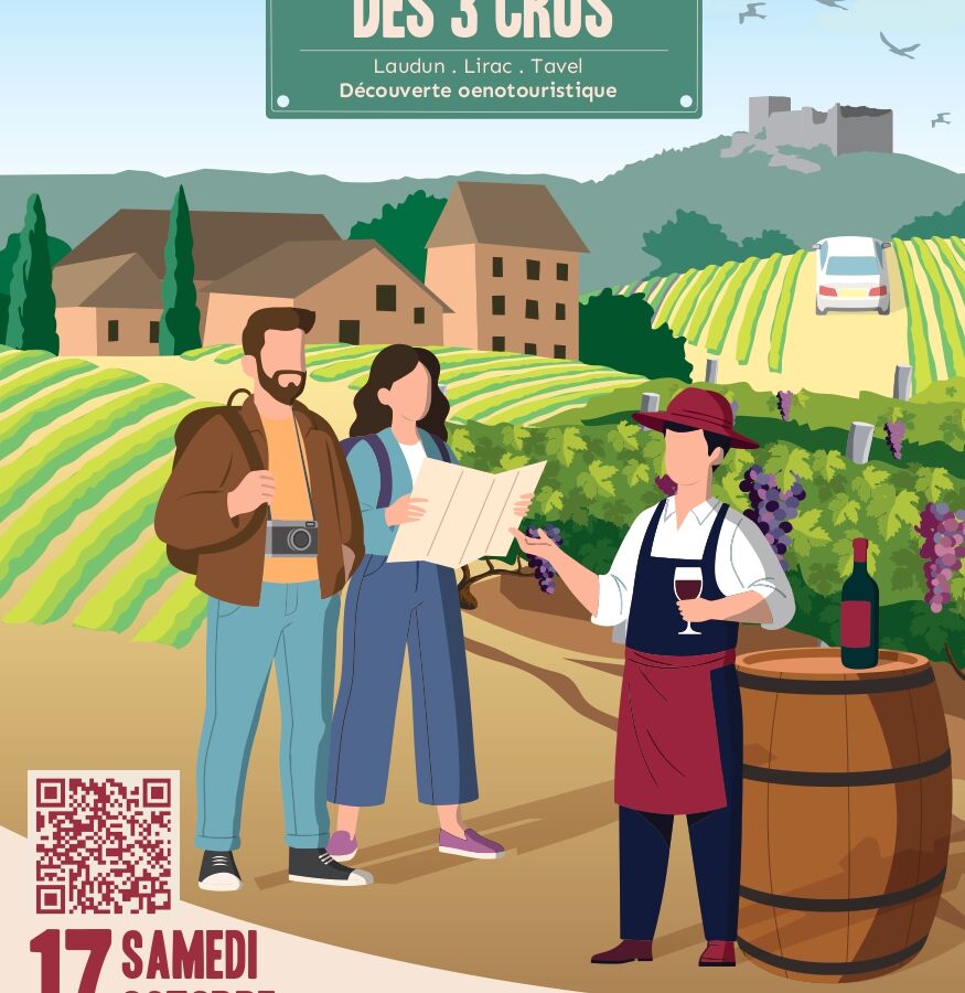 Votre mission ? Parcourir nos paysages aux couleurs d’automne, pousser la porte des domaines viticoles partenaires, dénicher des indices et résoudre des énigmes captivantes pour percer les secrets de trois appellations d’exception : Laudun, Tavel et Lirac !